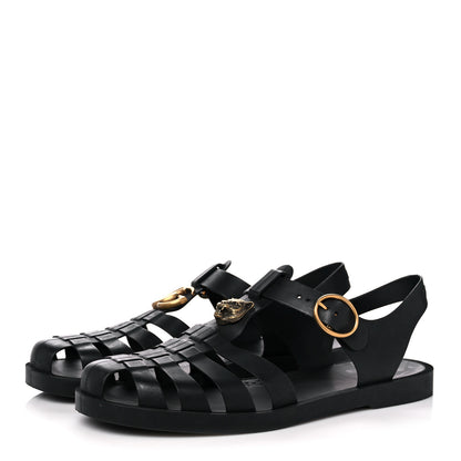 Gucci Rubber Mens Buckle Strap Sandal 8 Black 3 of 12