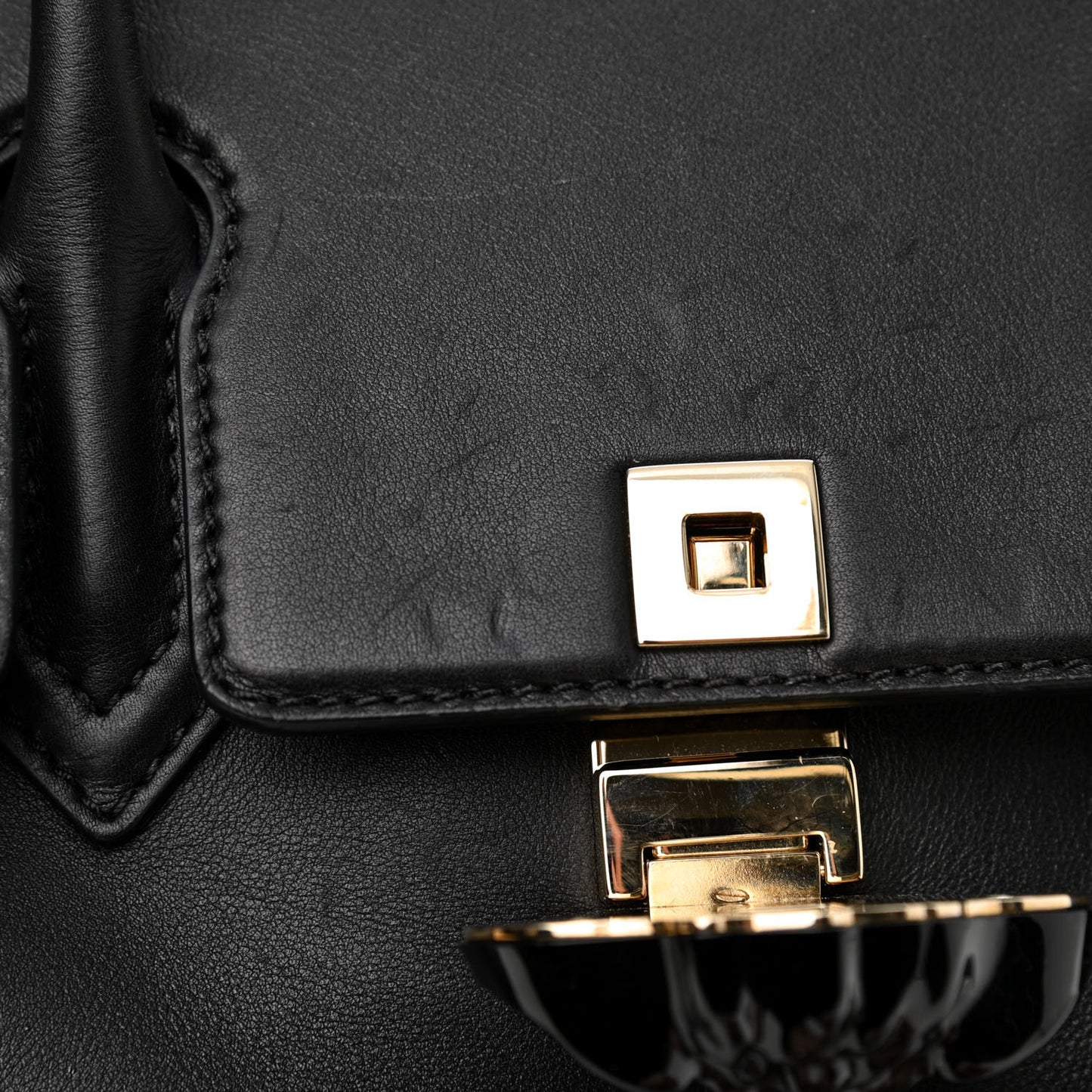 Calfskin Large Palazzo Empire Bag Black