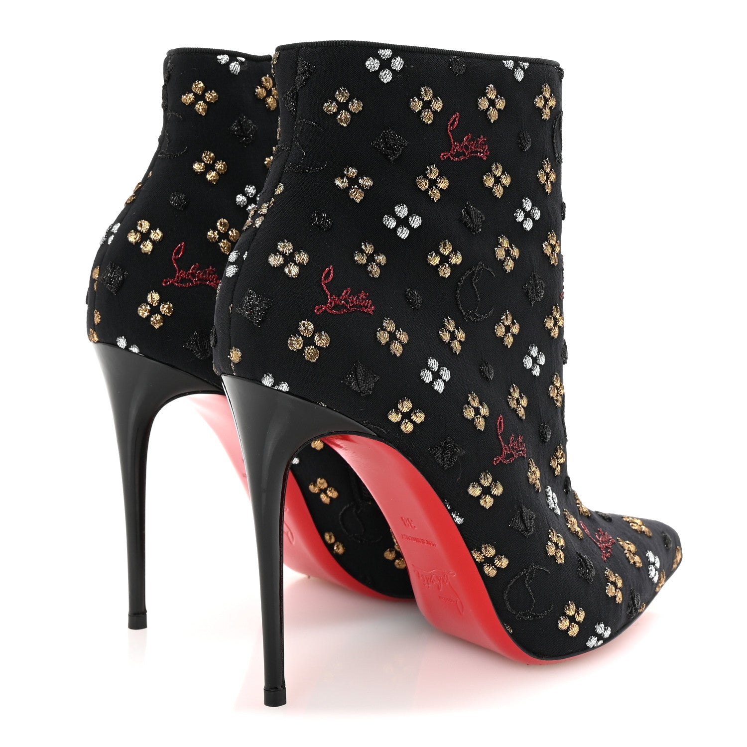 Christian Louboutin Jacquard Loubi In The Sky So Kate Booty 100 Ankle Boots 38 Multi Black 5 of 9
