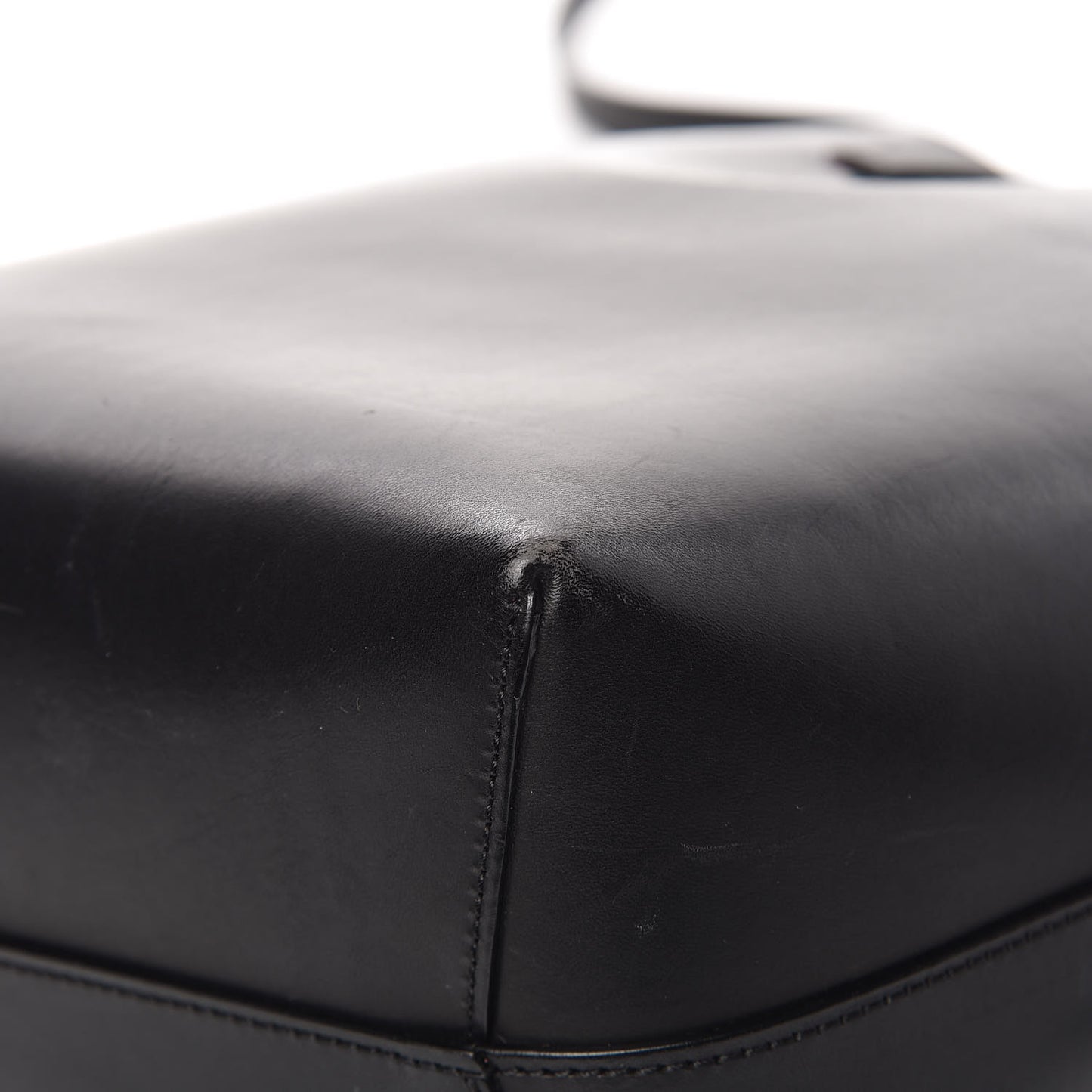 Vegetable Tanned Calfskin Mini Bucket Bag Black Flamma