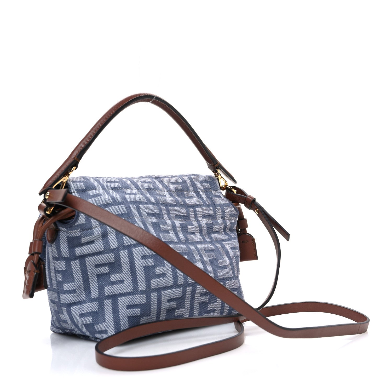 Fendi Denim Small Mamma Baguette Blue 3 of 10