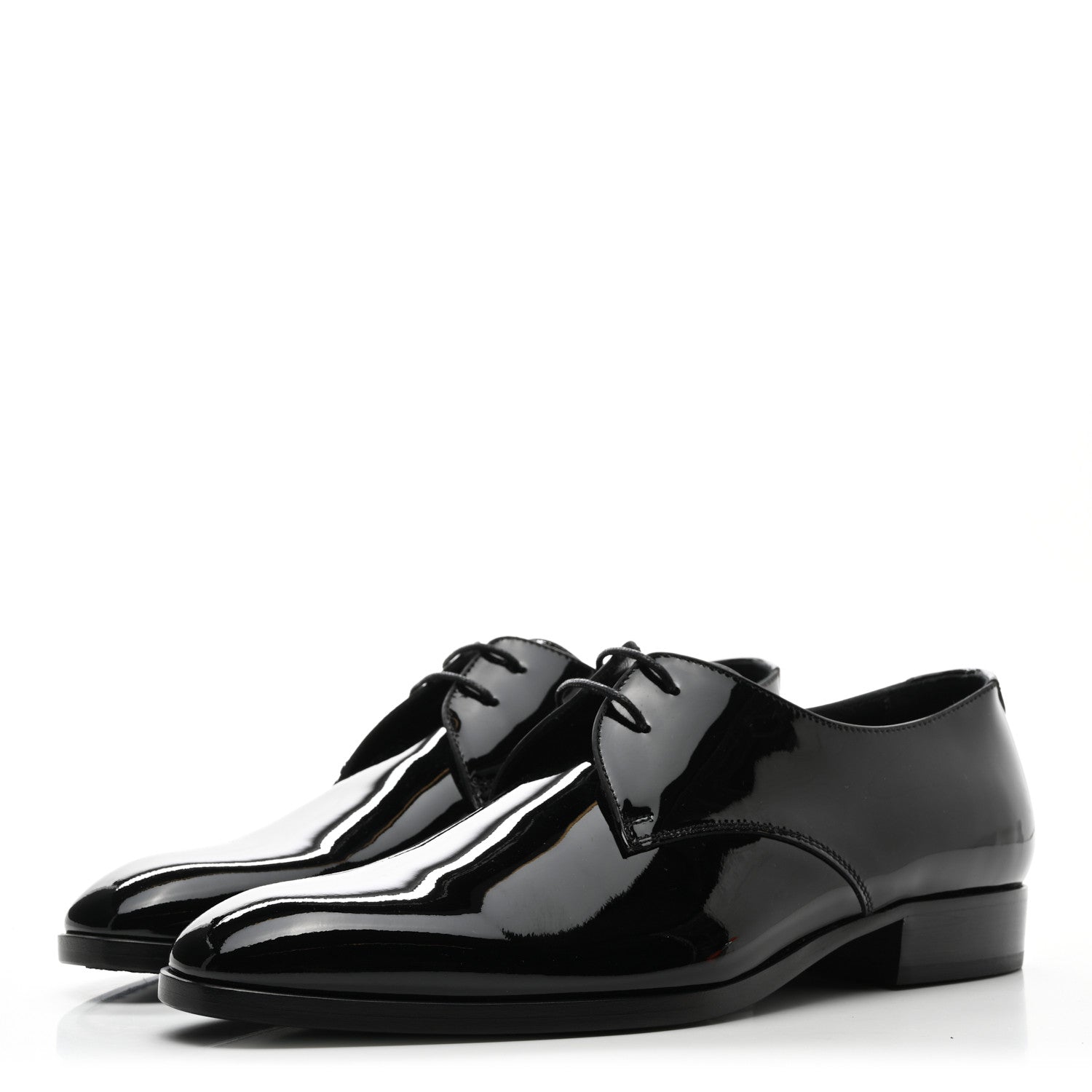 Saint Laurent Patent Baltimora Lace Up Derby Shoes 39 Black 3 of 8