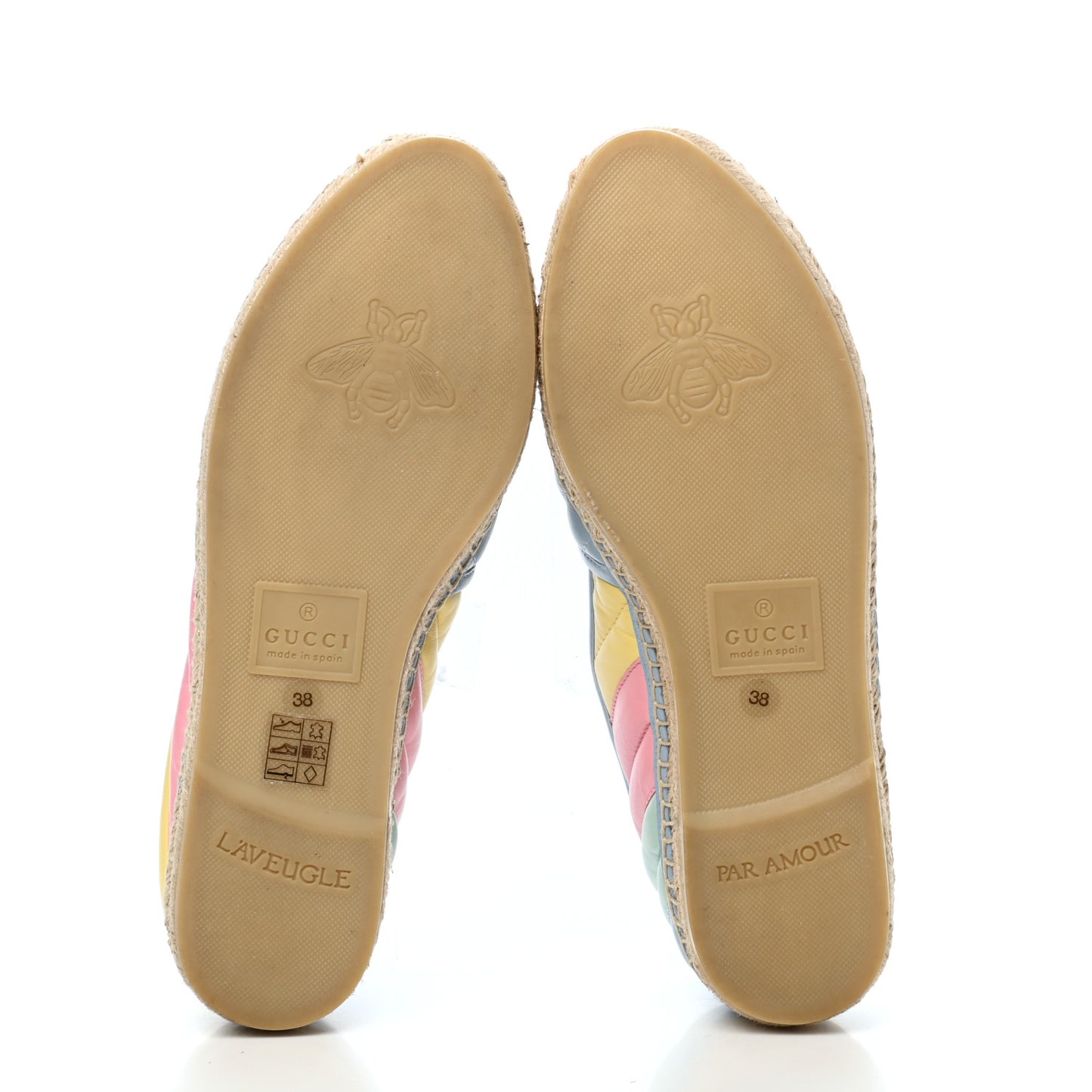Nappa Matelasse Diagonal GG Marmont Espadrilles 38 Multicolor Pastel
