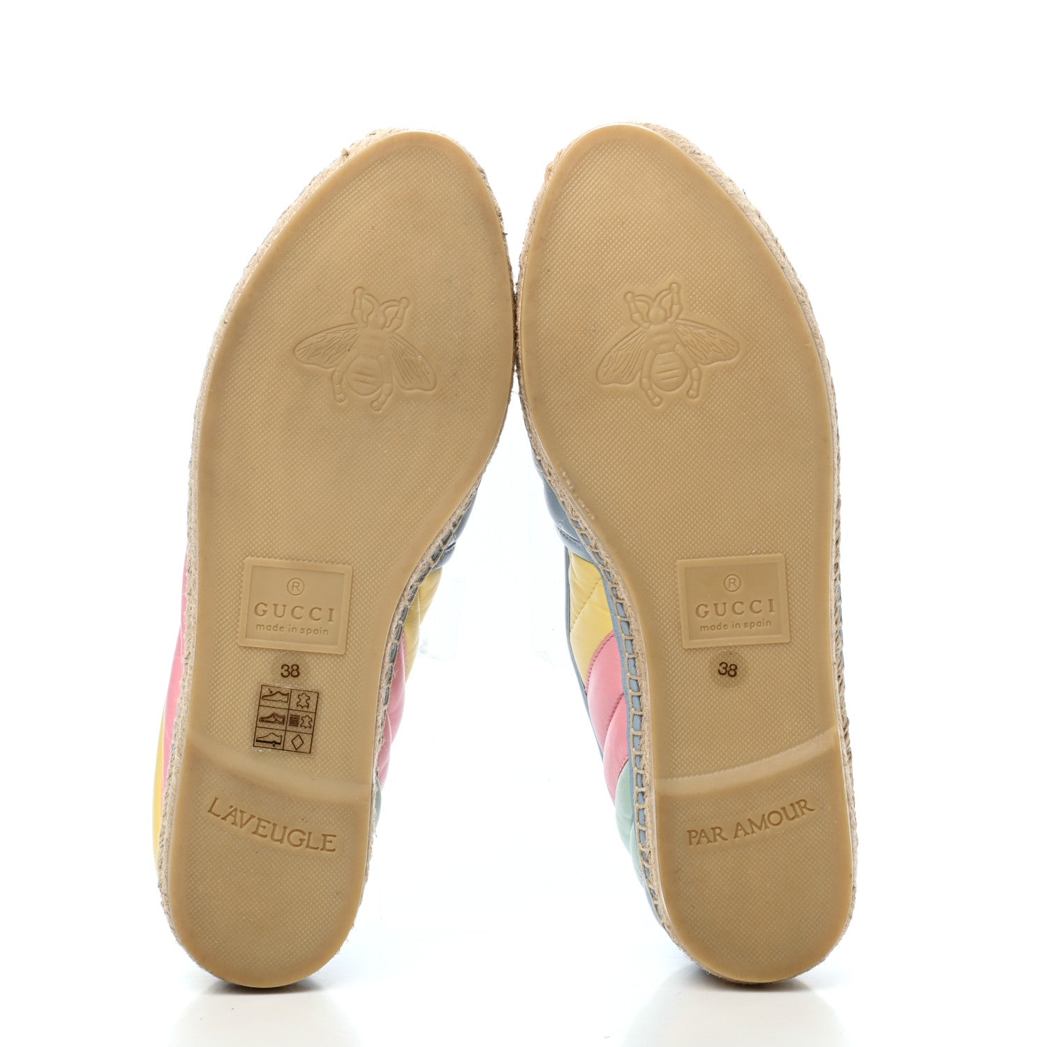 Gucci Nappa Matelasse Diagonal GG Marmont Espadrilles 38 Multicolor Pastel 5 of 8
