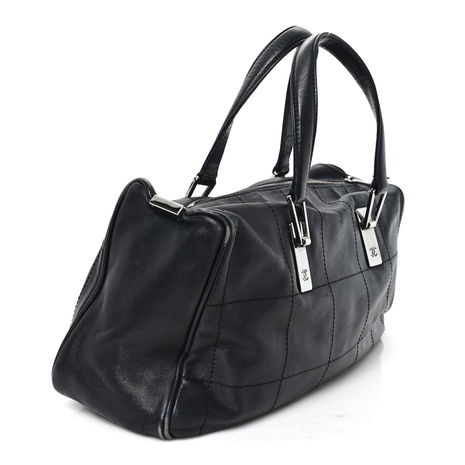 Chanel Lambskin Square Stitched Large Tote  Black 3 of 12