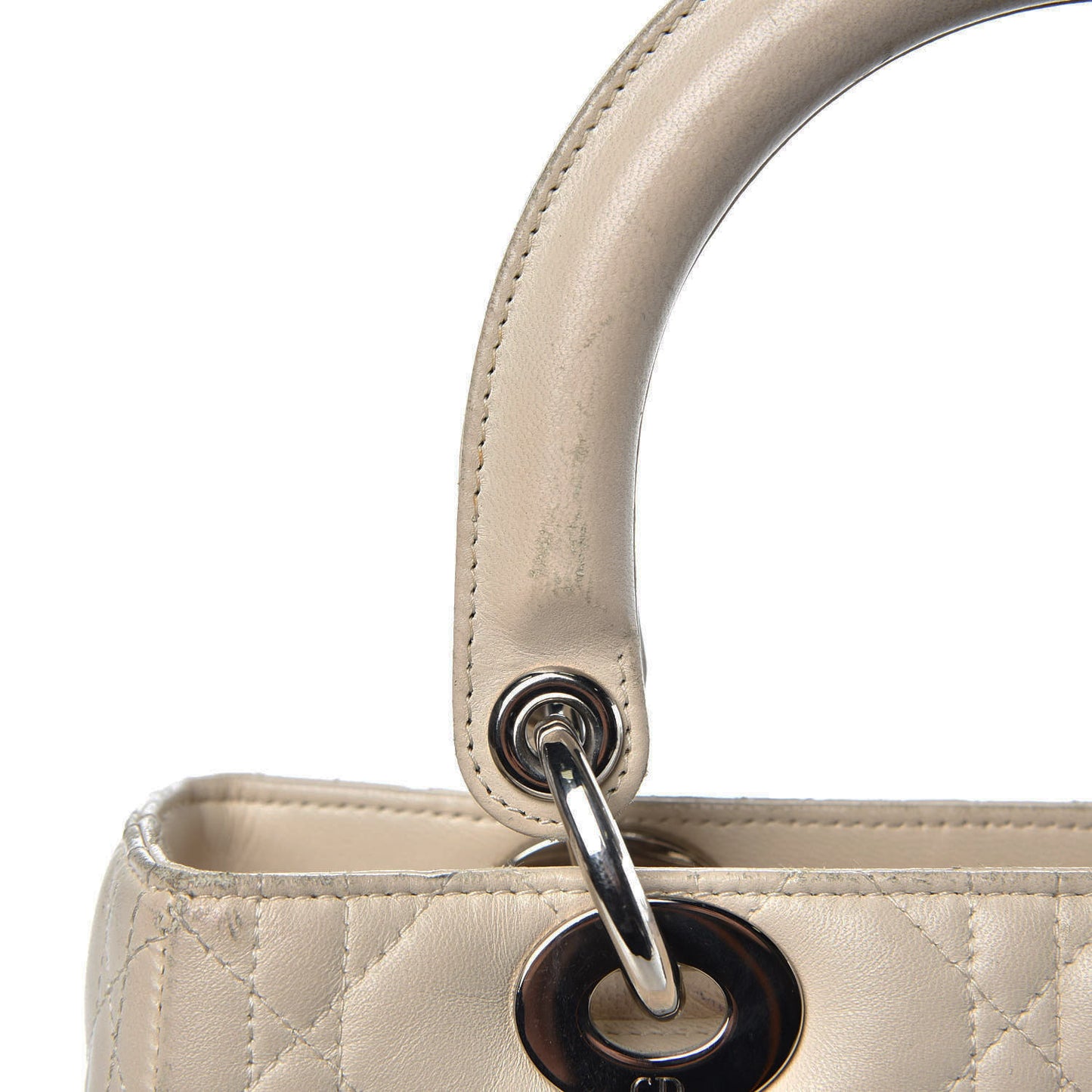 Lambskin Cannage Medium Lady Dior White