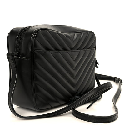 Saint Laurent Calfskin Matelasse Monogram Monochrome Lou Camera Bag Black 2 of 11