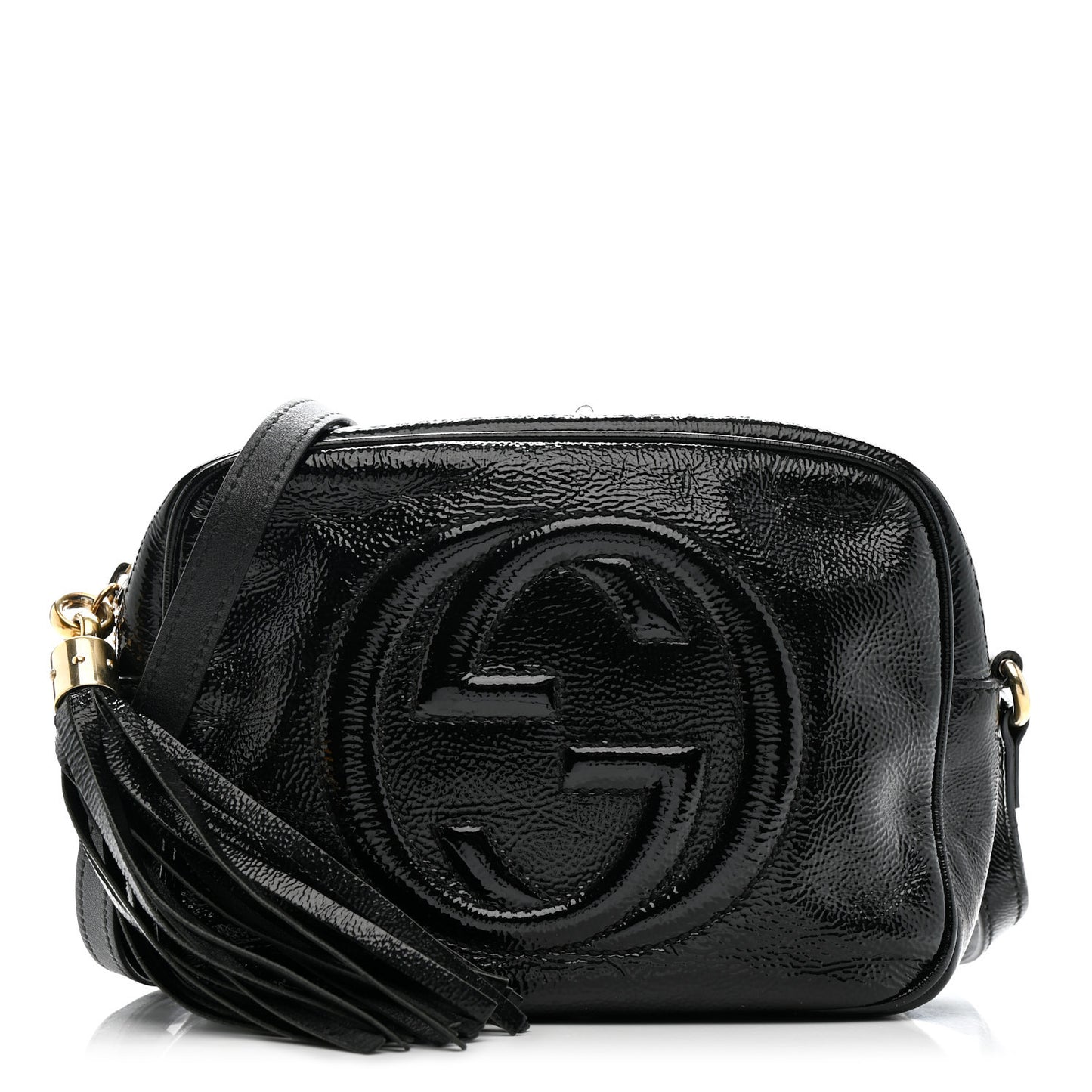 Soft Patent Small Soho Disco Bag Black