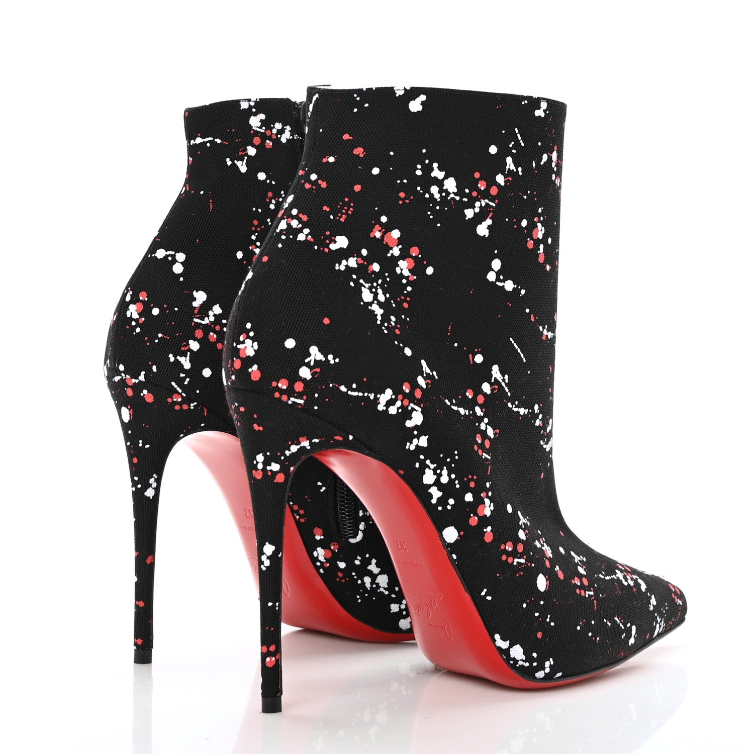 Christian Louboutin Toile Splash So Kate Booty 100 Ankle Boots 37 Black 4 of 6