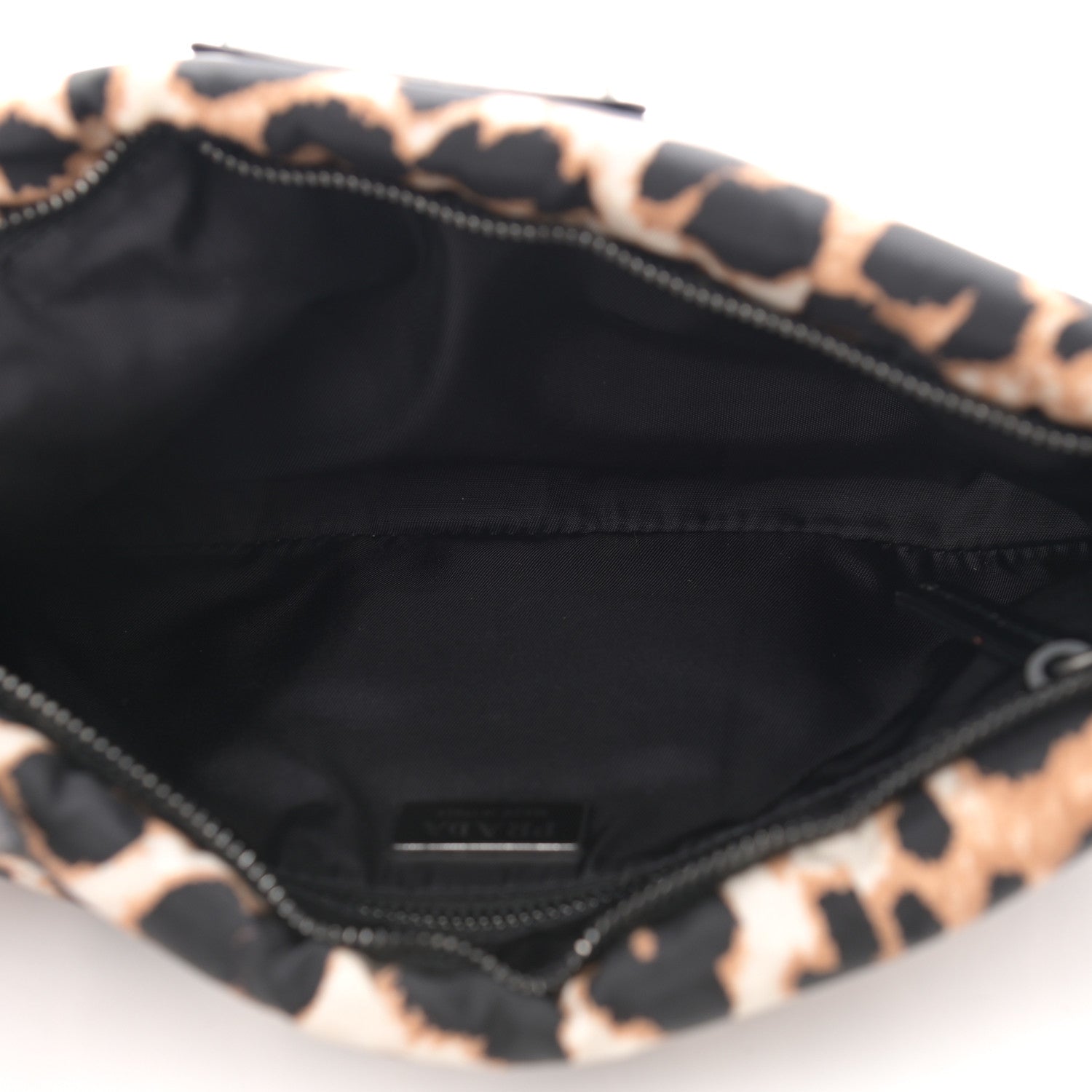Prada Tessuto Soft Nylon Leopard Print Crossbody Avorio 5 of 10