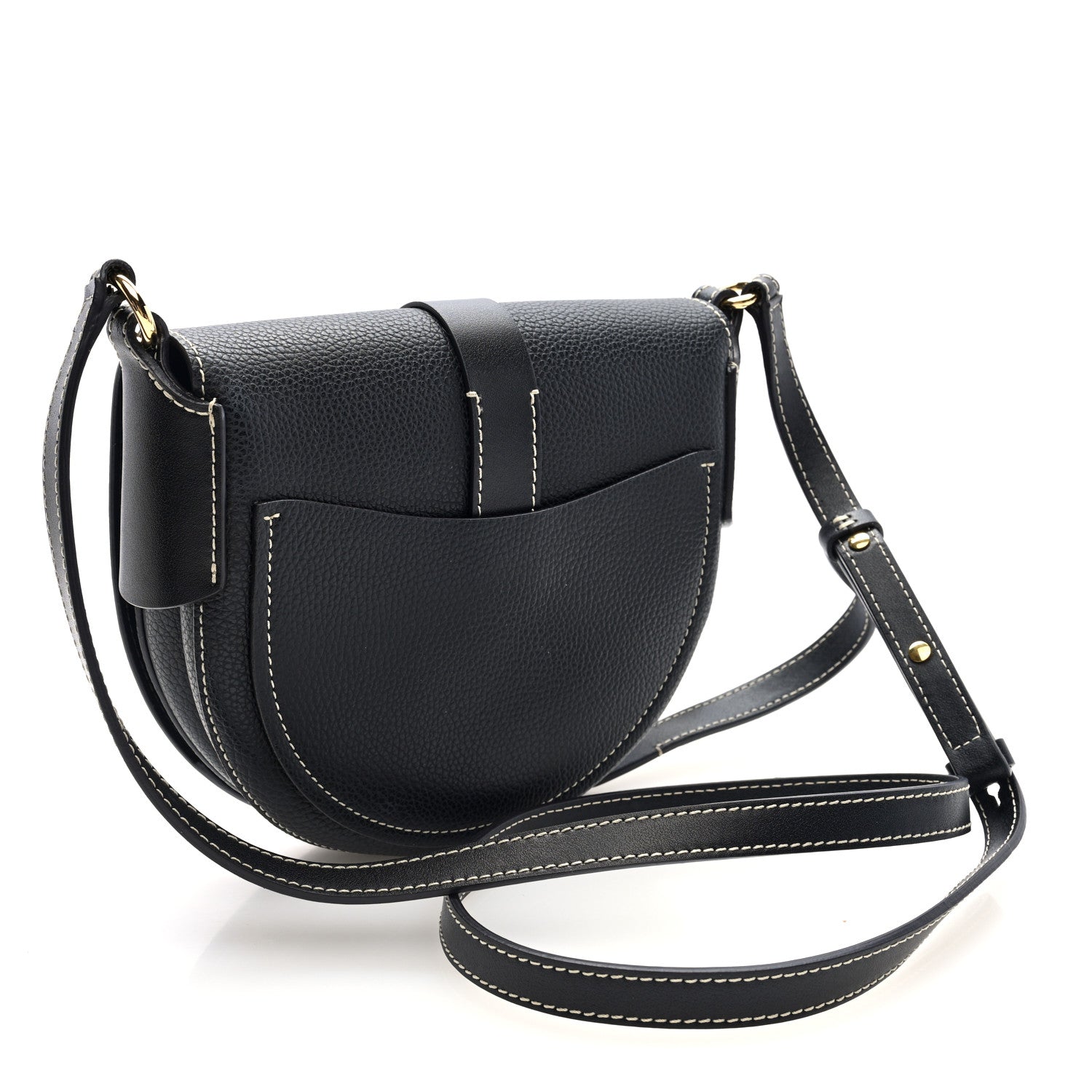 Chloe Grained Calfskin Small Darryl Saddle Crossbody Bag Black 3 of 9