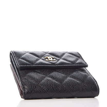 Chanel Caviar Quilted Compact French Flap Wallet Black 4 of 9