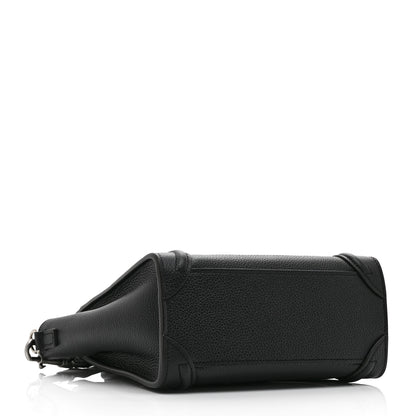 Celine Drummed Calfskin Nano Luggage Black 4 of 11