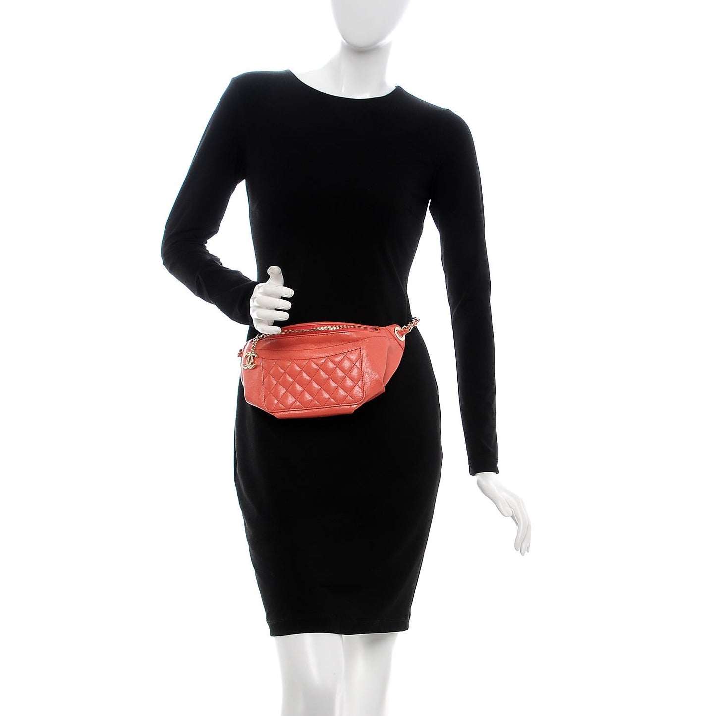 Crumpled Glazed Lambskin Quilted Waist Bag Fanny Pack Pink