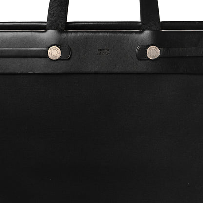 Hermes Toile Vache Hunter Herbag Cabas MM Black 8 of 13