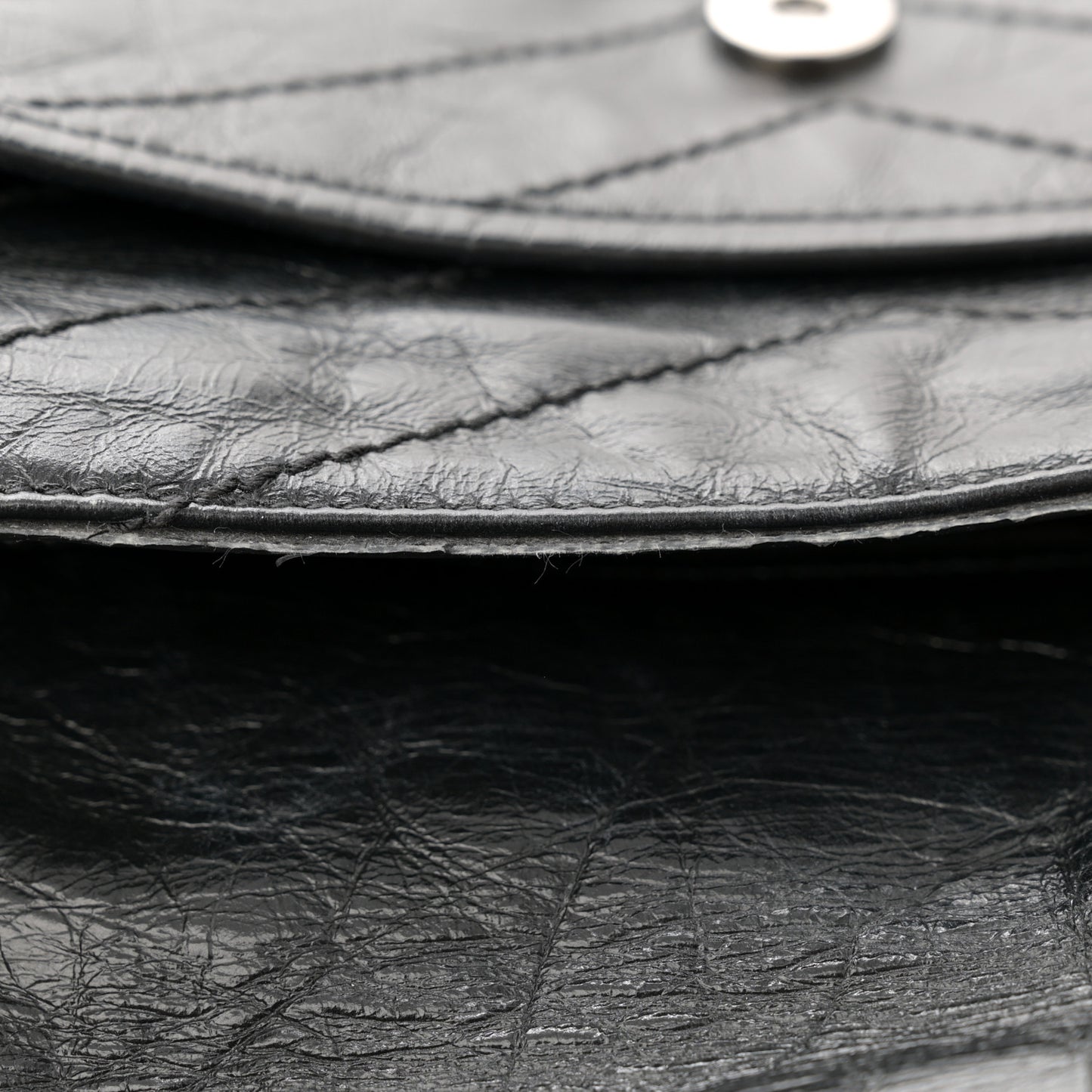 Crinkled Calfskin Matelasse Monogram Medium Niki Chain Satchel Black