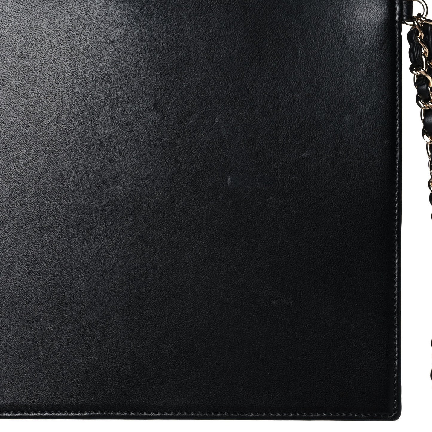 Lambskin CC Wristlet Clutch Black White