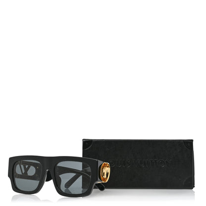 Louis Vuitton Acetate LV Link Square Sunglasses Z1478E Black 7 of 7
