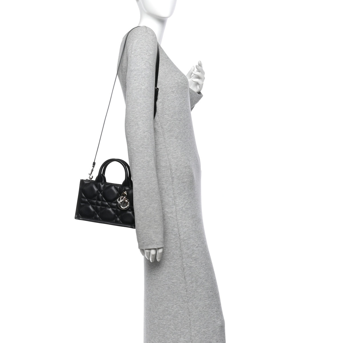 Christian Dior Calfskin Macrocannage Mini Book Tote Black 2 of 12