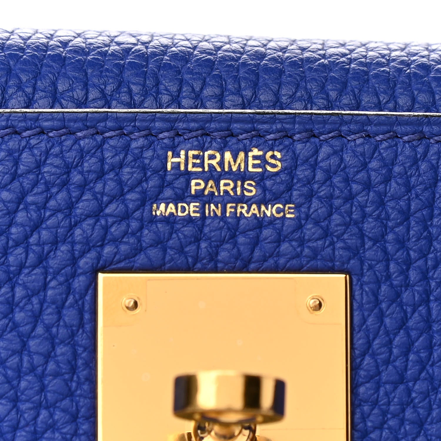 Hermes Taurillon Clemence Kelly Retourne 28 Bleu Electrique 6 of 11