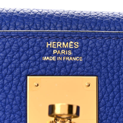 Hermes Taurillon Clemence Kelly Retourne 28 Bleu Electrique 6 of 11