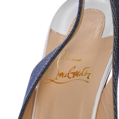 Christian Louboutin Denim Private Number 120 Pumps 40 Blue White 7 of 7