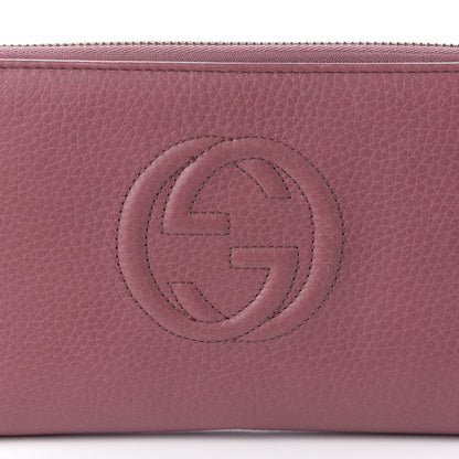 Gucci Pebbled Calfskin Soho Zip Around Wallet Peonia Flower 9 of 11
