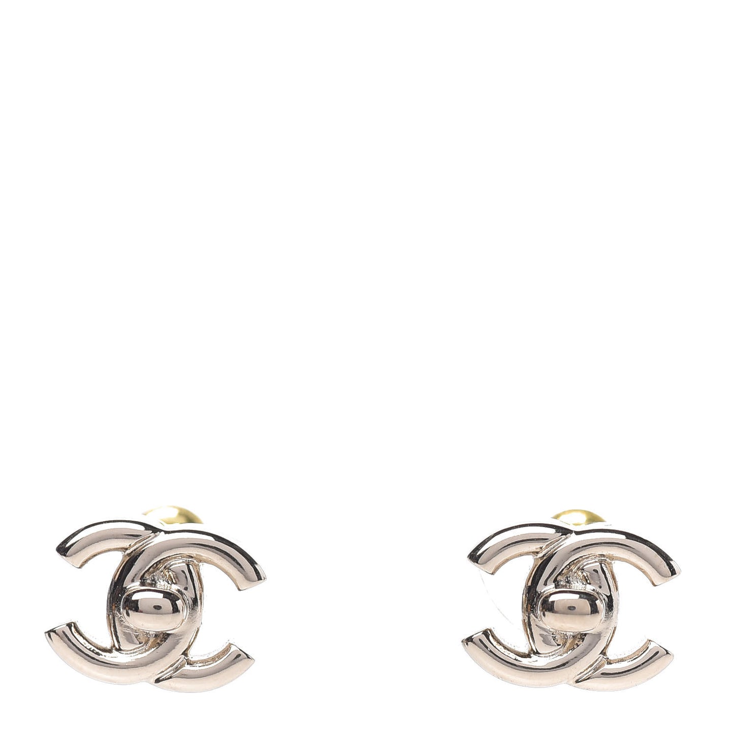 Metal CC Turnlock Earrings Gold
