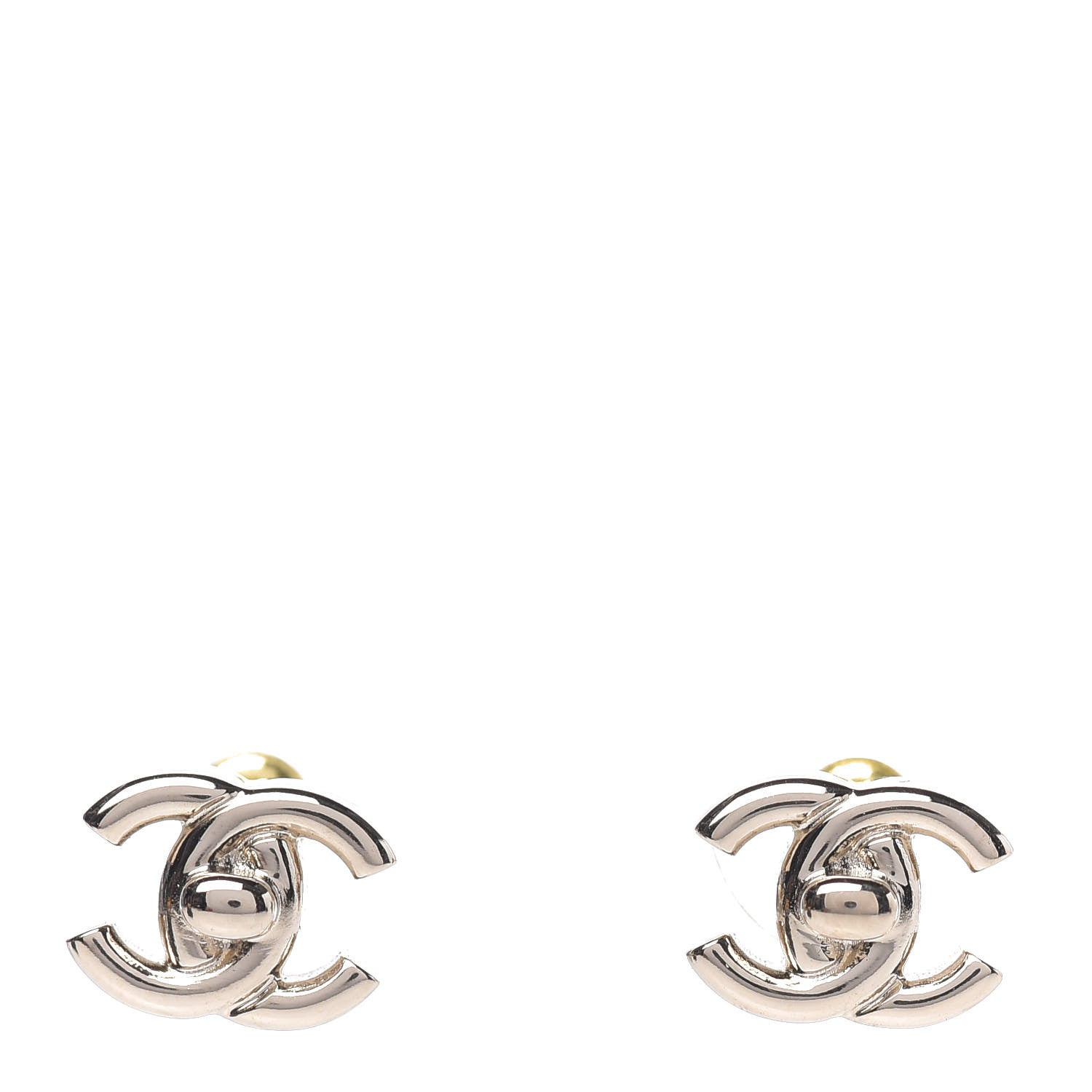 Chanel Metal CC Turnlock Earrings Gold 1 of 5