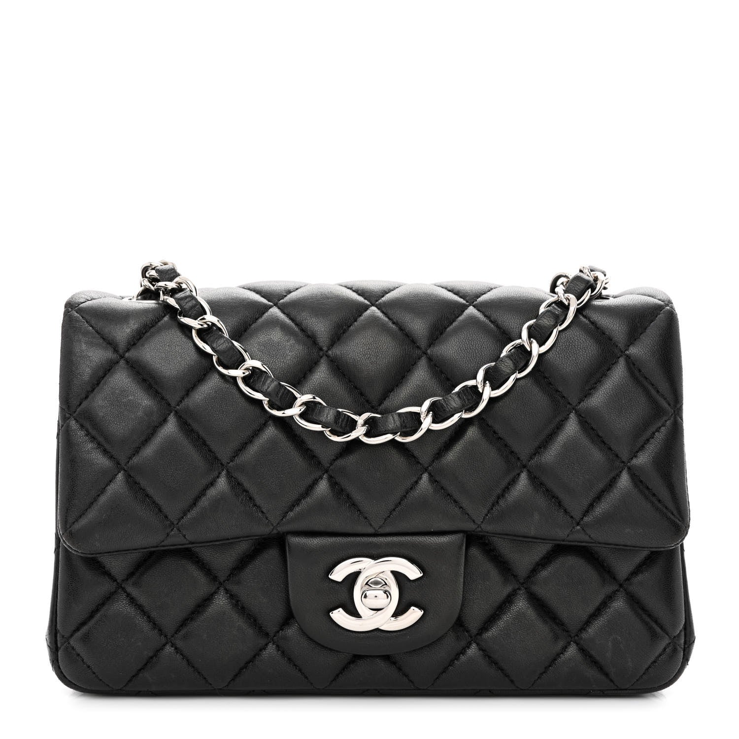 Chanel Lambskin Quilted Mini Rectangular Flap Black 1 of 11