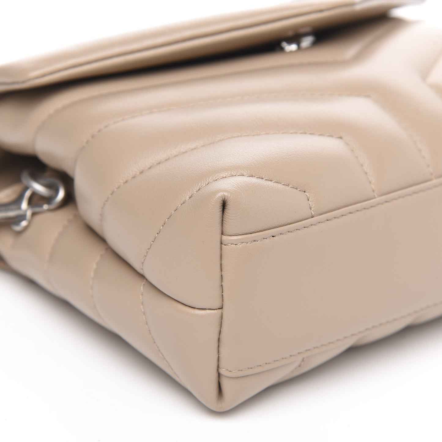 Calfskin Y Quilted Monogram Toy Loulou Crossbody Bag Dark Beige