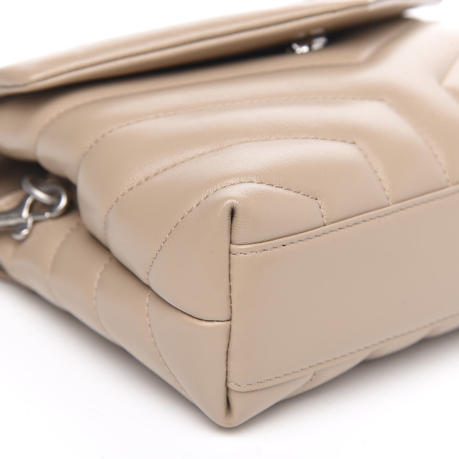 Saint Laurent Calfskin Y Quilted Monogram Toy Loulou Crossbody Bag Dark Beige 8 of 9
