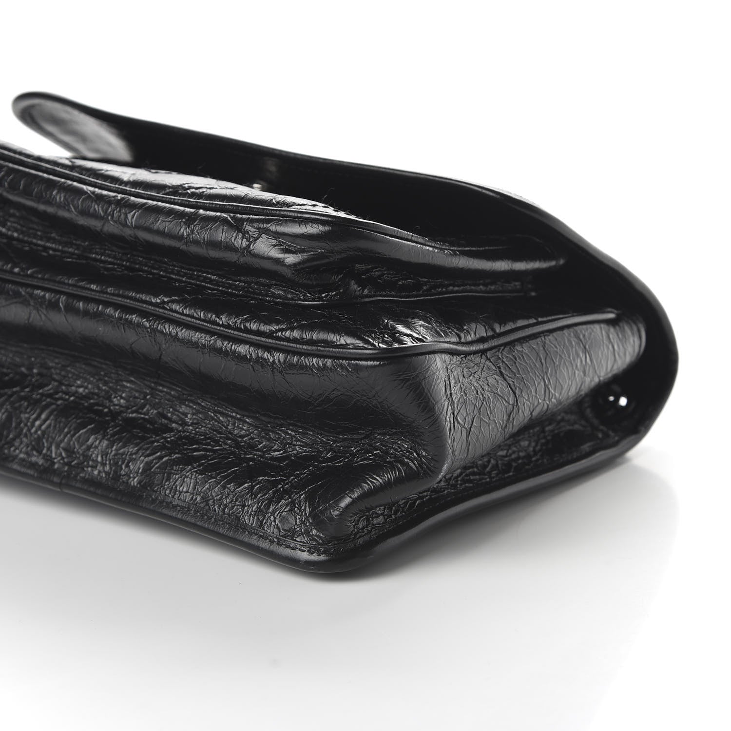 Saint Laurent Crinkled Calfskin Matelasse Monogram Medium Niki Chain Satchel Black 7 of 9