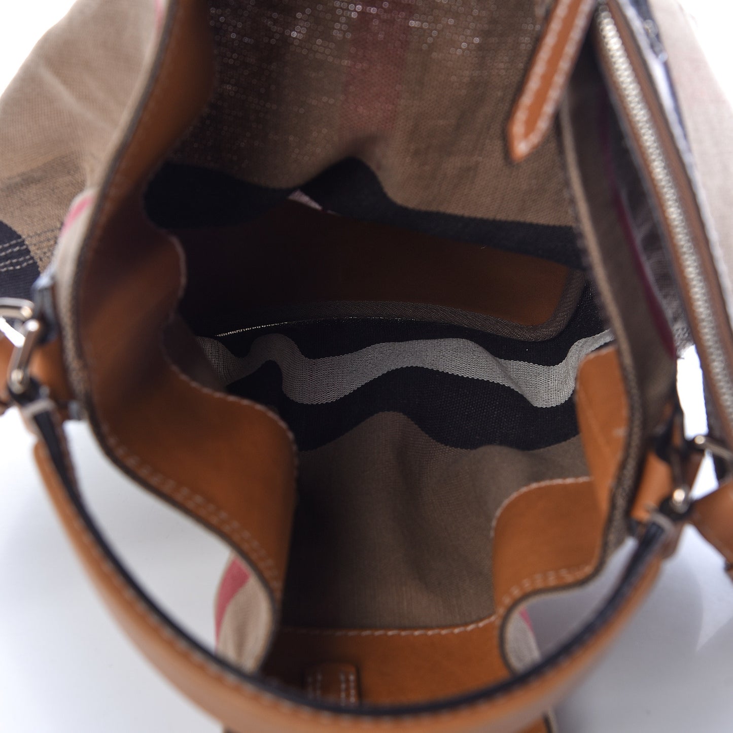 Canvas Mega Check Medium Ashby Hobo Saddle Brown