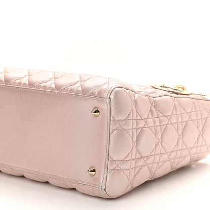 Christian Dior Pearly Lambskin Cannage Medium Lady Dior Lotus 9 of 9