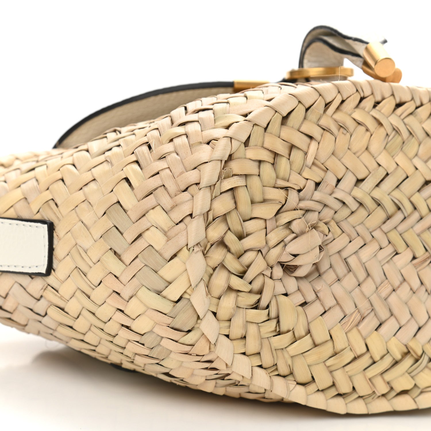 Chloe Raffia Calfskin Marcie Basket White 10 of 11