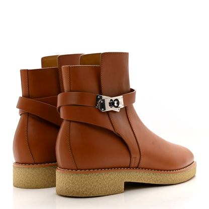 Hermes Heritage Calfskin Follow Ankle Boots 39 Naturel 4 of 9