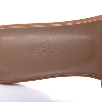 Hermes Denim Canvas Oran Sandals 36 Bleu Clair 8 of 11