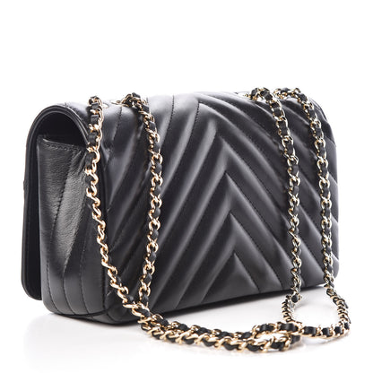 Chanel Calfskin Chevron Quilted Mini Statement Flap Black 3 of 9