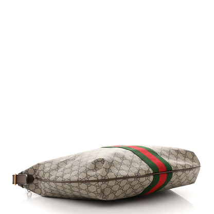 Gucci GG Supreme Monogram Web Ophidia Half Moon Hobo Brown 4 of 11