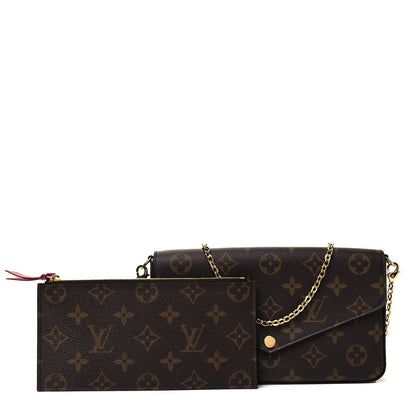 Louis Vuitton Monogram Pochette Felicie Chain Wallet Fuchsia 1 of 8