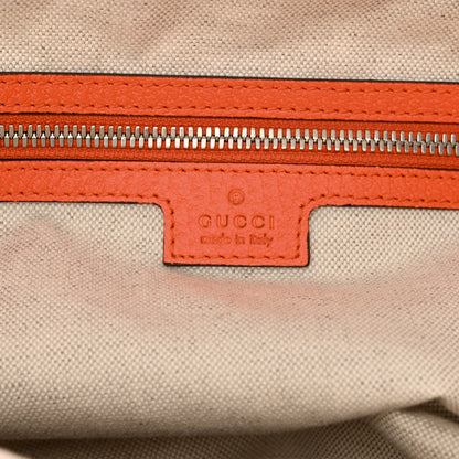 Gucci Canvas Logo Embossed Black Tote Natural Orange 6 of 10