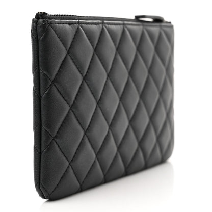 Chanel Pearly Lambskin Quilted Cosmetic Case So Black 3 of 7