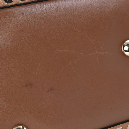 Valentino Garavani Suede Calfskin Medium Rockstud Tote Deep Cuir 9 of 9