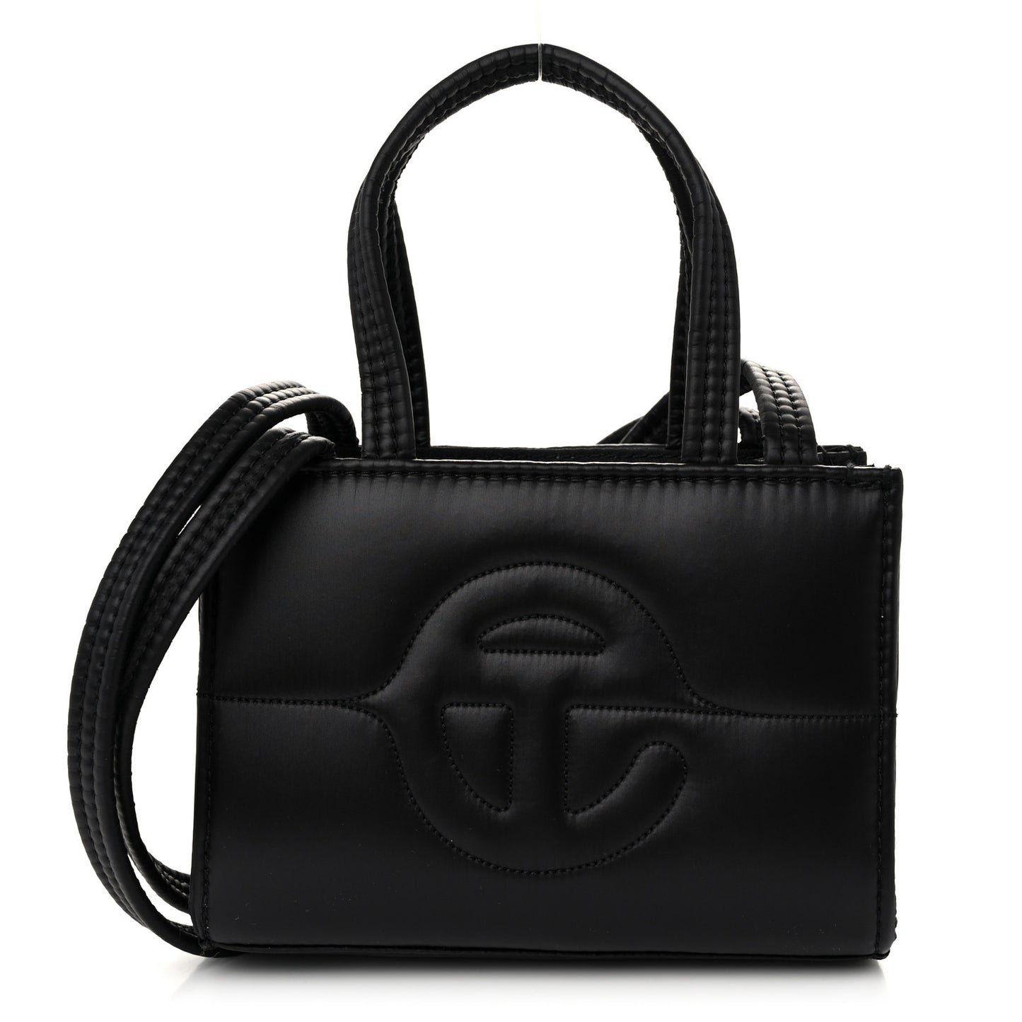 Nylon Small Puff Shopping Bag Black