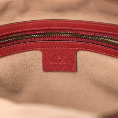 Gucci Calfskin Matelasse Medium GG Marmont Chain Shoulder Bag Hibiscus Red 5 of 11