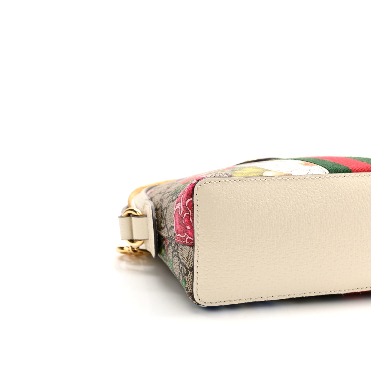 Gucci GG Supreme Monogram Flora Web GG Small Ophidia Dome Shoulder Bag White 9 of 11