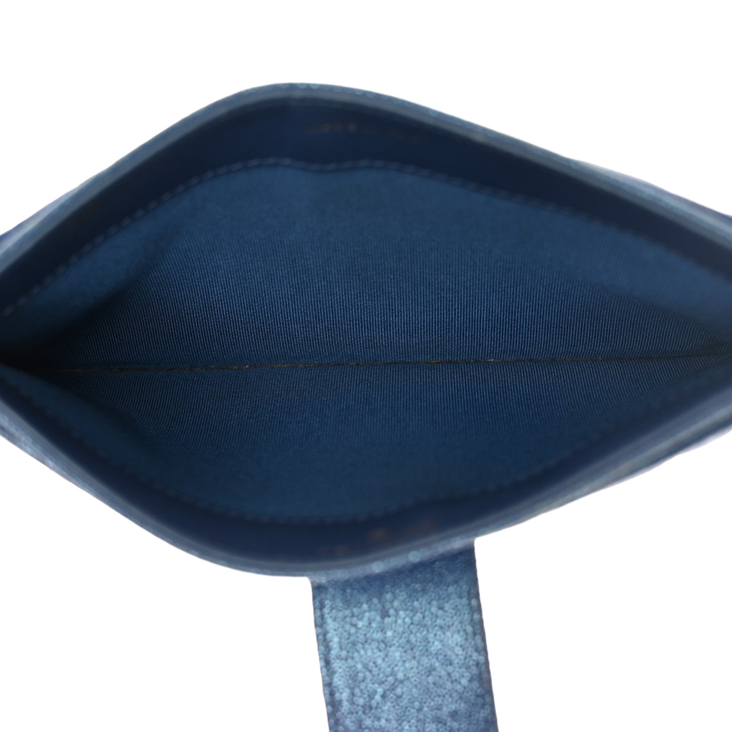 Chanel Iridescent Caviar Quilted Classic Strap Pouch Dark Blue 6 of 16