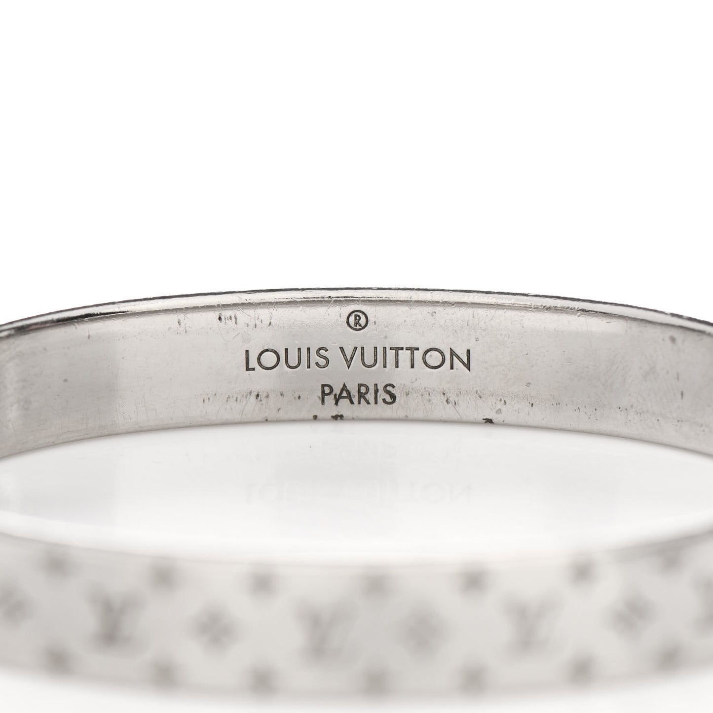 Brass Palladium Plated Nanogram Cuff M Silver