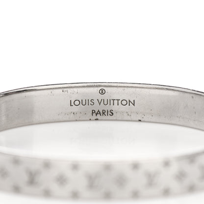 Louis Vuitton Brass Palladium Plated Nanogram Cuff M Silver 4 of 6